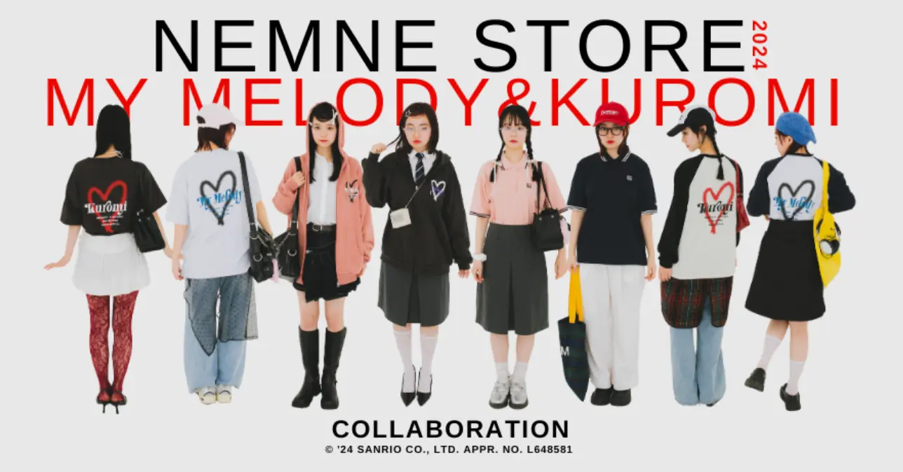 yutori発ブランド『nemne store』がサンリオの大人気キャラクター、マイメロディとクロミとのコラボレーションアイテムをZOZOTOWNで販売開始！