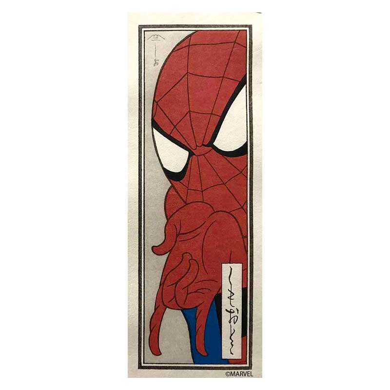 スパイダーマン 小型・ミニ浮世絵「蜘蛛男・大首絵（シート）」