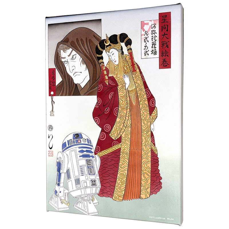 スター・ウォーズ 浮世絵ファブリックボード「星間大戦絵巻 アミダラ女王とR2-D2」