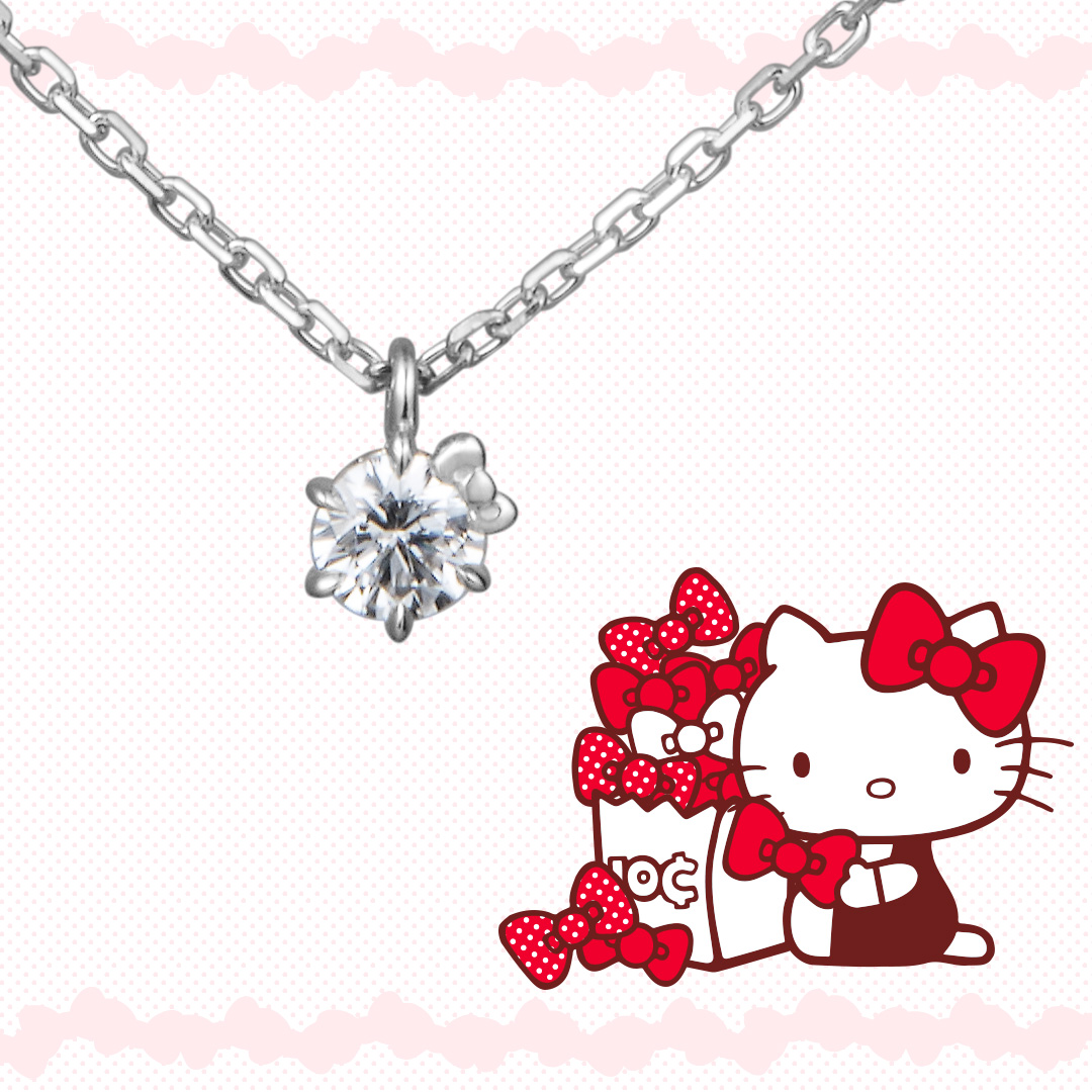 サンリオキャラクターズHello Kittyのリボン ネックレス シルバー