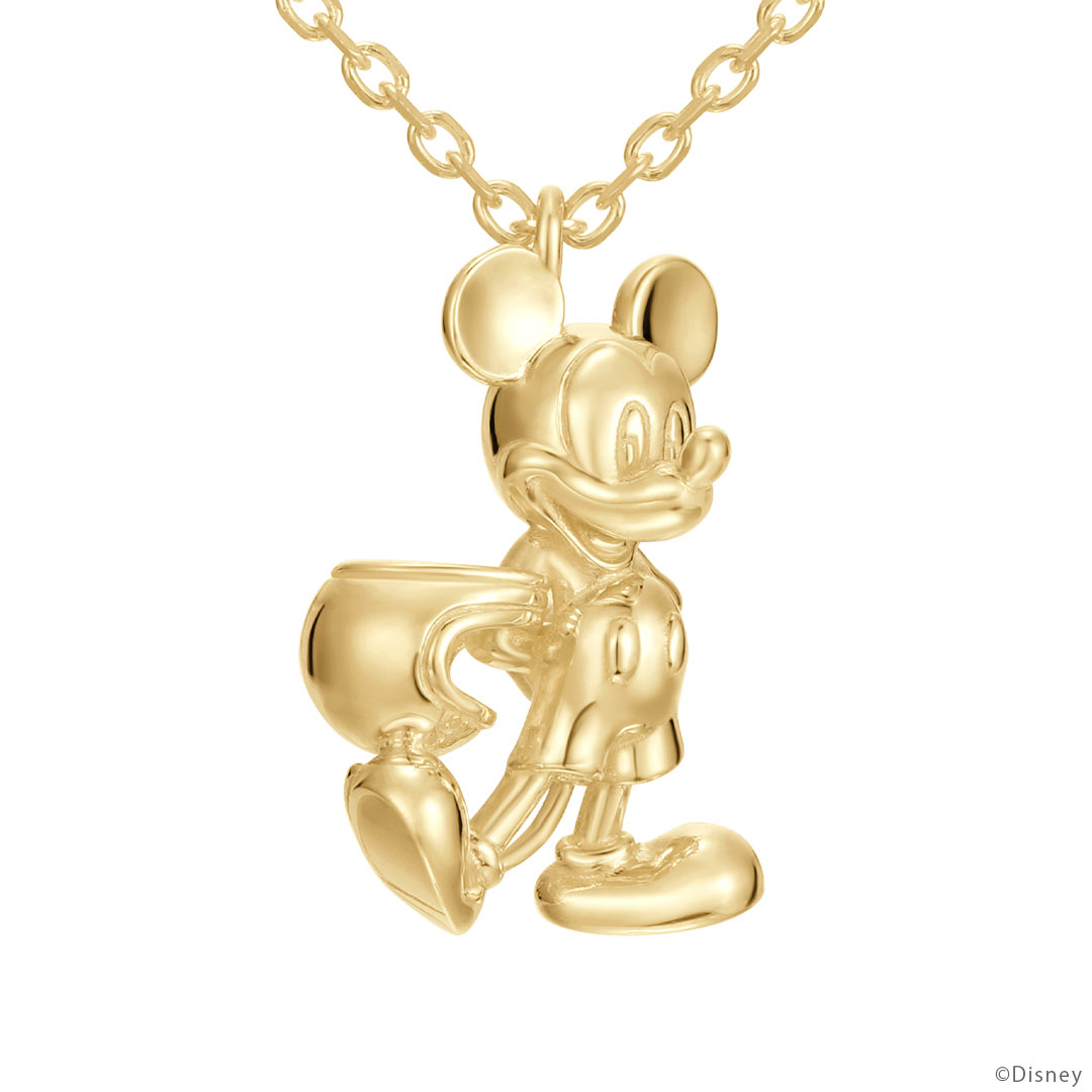 DISNEYYOSHIDAROBERTO™×U-TREASURE ミッキーマウス(モータースタイル)ネックレス シルバー(イエローゴールドコーティング)