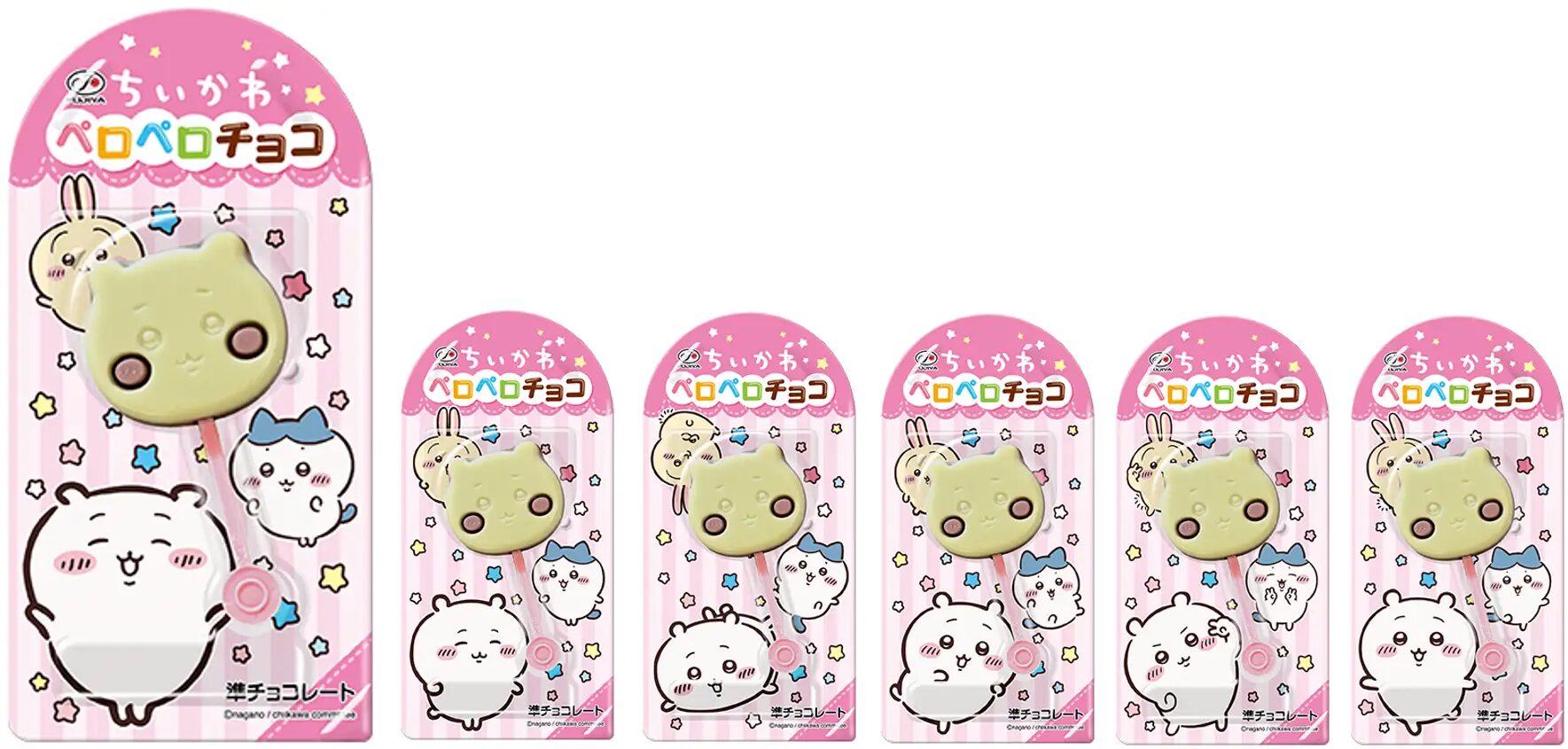 『ちいかわ』×ペロペロチョコ｜「ちいかわ」と「ハチワレ」の顔の形をした棒付きチョコレートが登場